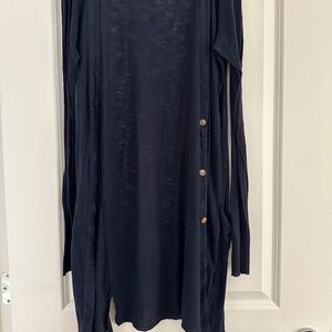 Anthropologie T.La Navy Sweeper Cardigan XXS